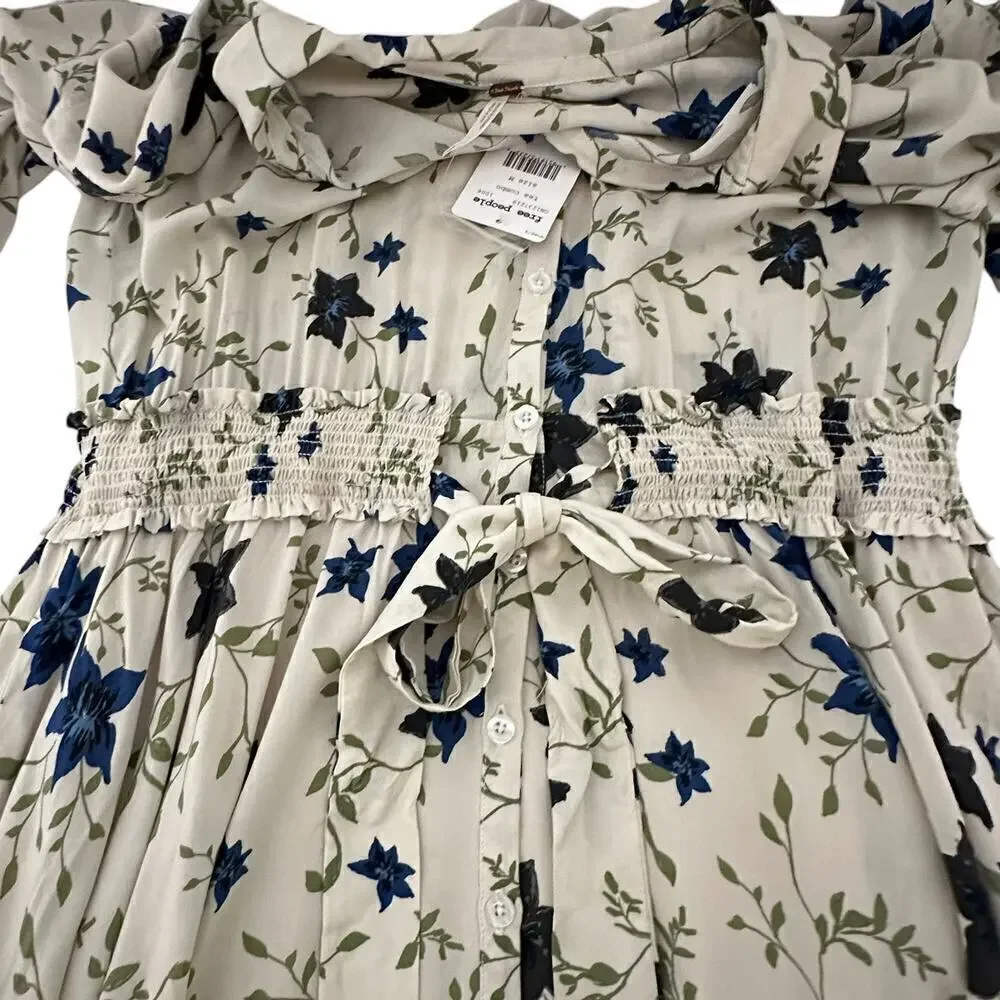 NWT Free People Lighten Up Floral Long Sleeve Mini Dress (M)